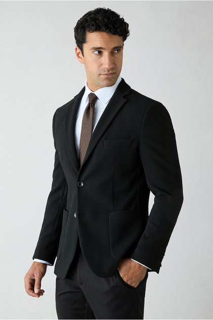 7 Drop Super Slim Fit Extra Slim Fit Patterned Mono Collar Sports Jacket