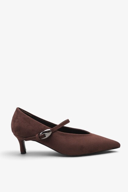 Rhea Women's Heeled Shoes - Brown Suede