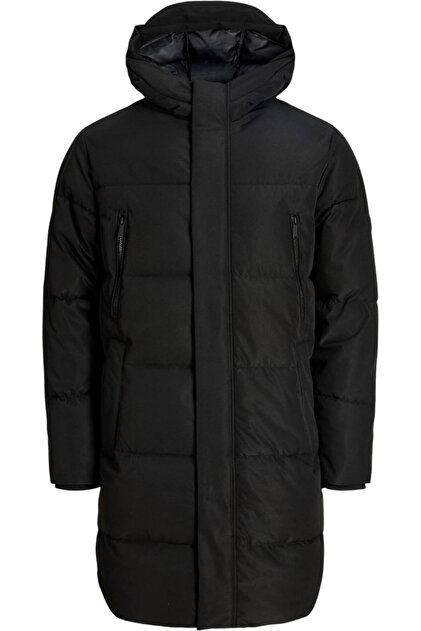 JACK &JONES Becks Long Puffer Sn geacă de iarnă - 12298859-Negru