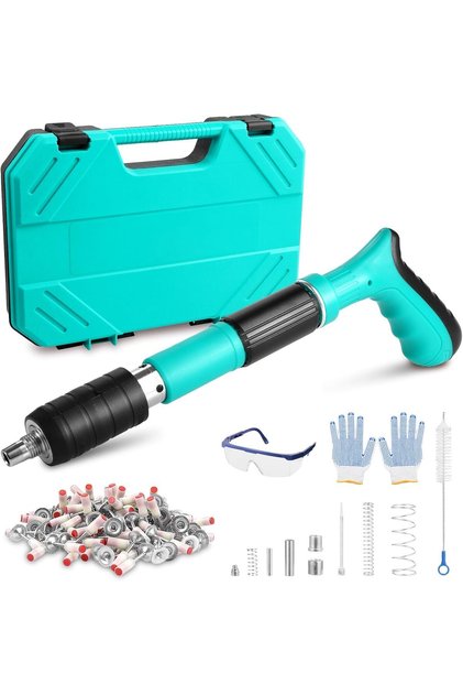 Professional Manual Rivet Nut Tool Kit with 100 Rivet Nuts, Sizes M3 M4 M5 M6 M8, Carry Case and Accessories