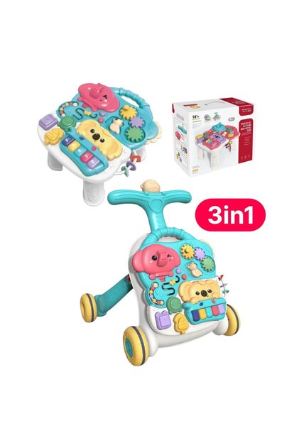 Antemergator Interactiv 3 in 1 Aiyingle, Masuta Activitati, Viteza Reglabila, Verde