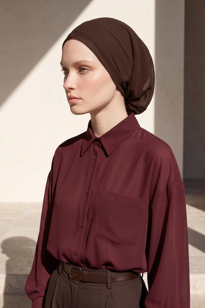 Chiffon Bonnet with Back Gathering Detail, B-102S