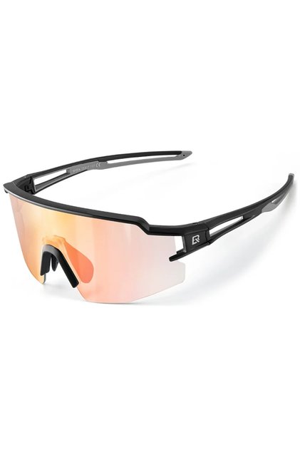 Ochelari de ciclism fotocromatici cu protecție UV și inserție corectoare, lentile portocalii - Negru