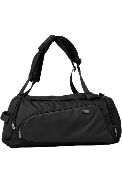 Sports Gym Duffel Bag, 55 cm Travel & Workout Bag with Premium YKK Zipper, Spacious Multi-Pocket Design, Shoulder Strap & Carry Handles – Black