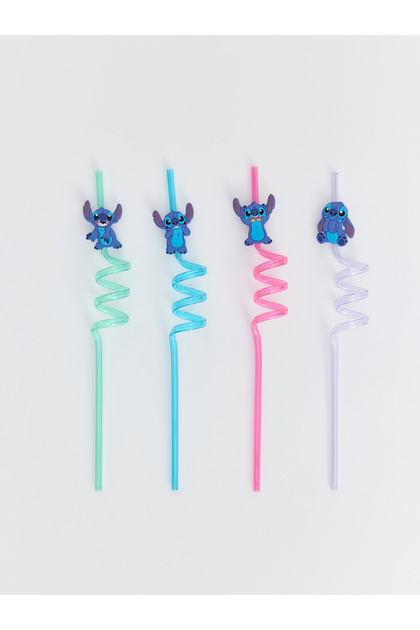 Set de paie de sticlă imprimate Stitch, 4 piese
