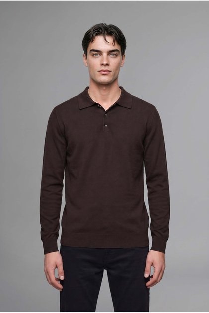 Standard Fit Buttoned Polo Collar Knitwear Sweater D0454Ax26Au