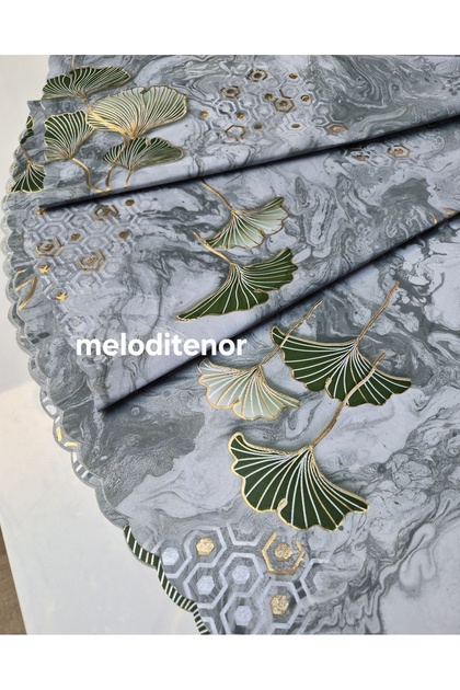 Gold Gold Silver Silvery Shiny Pearlescent Iridescent Honeycomb Leaf Pattern Anthracite Marble Erasable Fabric Woven Lining Round Pvc Oilcloth Tablecloth