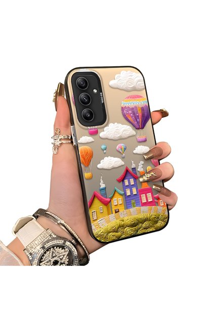 Samsung Galaxy A34 5g Compatible Silicone Edge Hard Back Case Balloon Patterned Lover Couple Phone Case
