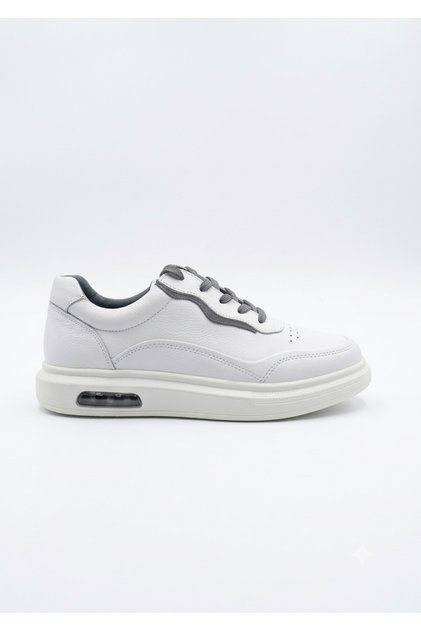 White Genuine Leather Eva Sole Men's Sneaker Sports Shoes - 2427