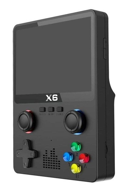 X6 Retro Handheld Game Console – 3.5 Inch IPS HD Screen, Built-in 10,000+ Classic Games, Supports 11 Emulators (MD, MAME, CPS, SMD), Dual 3D Joystick, 32GB Memory, TV Output, 2000mAh Battery