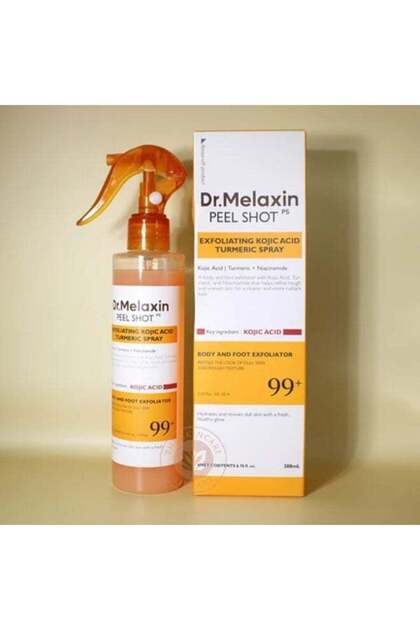 Dr. Melaxin Peel Shot Exfoliating Kojic Acid Turmeric Body Spray 200ml – Powerful Body and Foot Exfoliator Designed to Refine Rough Texture, Revive Dull Skin, Improve Appearance and Promote a Fresh He