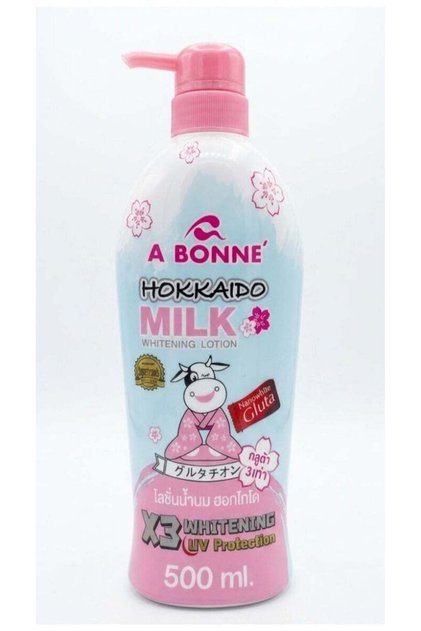 Hokkaido Milk Whitening Body Lotion with Glutathione & UV Protectionfor Bright Smooth Hydrated Skin, 500ml