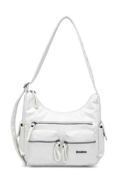 Daily Multi-Pocket Long Strap Women's Crossbody and Shoulder Bag White