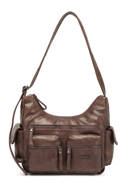 Daily Multi-Pocket Long Strap Women's Crossbody and Shoulder Bag Brown