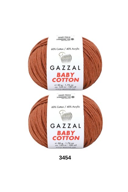 2 Pieces Gazzal Baby Cotton Lightweight and Comfortable Cotton Yarn for Summer Projects Amigurumi Bandana Yarn Beanie Punch Punch Embroidery Yarn Color: 3454
