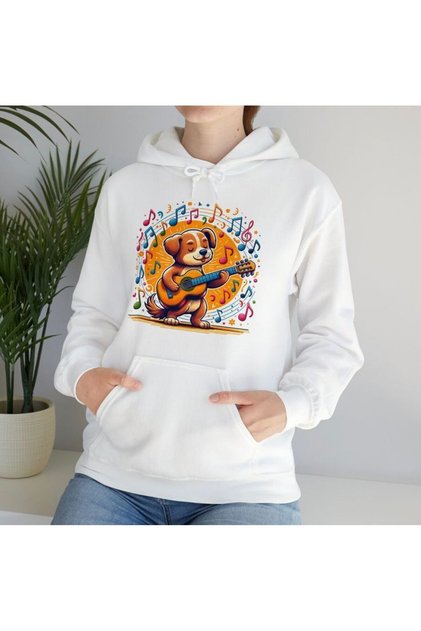 Unisex White Kangaroo Pocket Thick Fabric Oversize Hooded Sweatshirt Hoodie