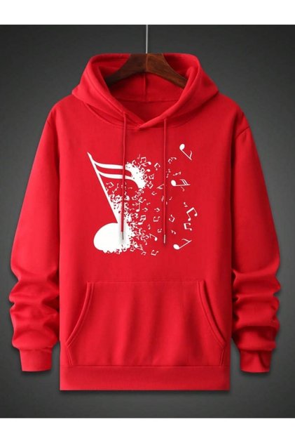Modexa Unisex Hoody Red Kangaroo Pocket Thick Fabric Oversize Hooded Sweatshirt Hoodie
