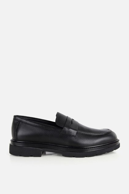 Erkek Siyah Deri Modern Loafer