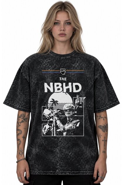 The Neighbourhood Rock Metal Music Band Printed Unisex Oversize Vintage Washed T-Shirt