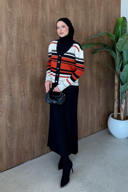 Falco Striped Suit Orange-Black