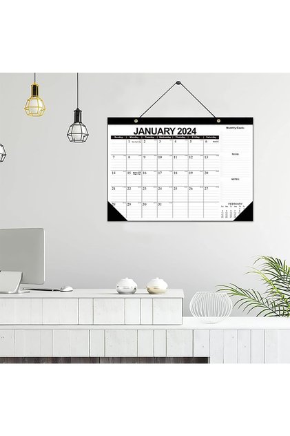 18-Month Large Wall and Desk Calendar,17x12 Inch Monthly Planner with Waterproof Cover and Corner Protectors,January 2024 to June 2025
