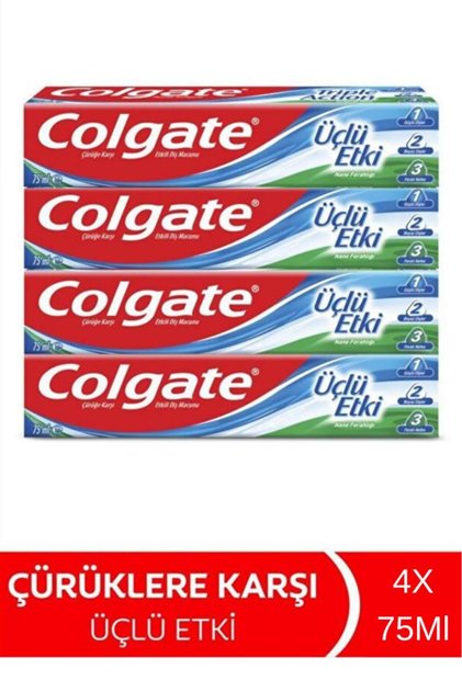 Üçlü Etki Diş Macunu 75 ml x4 Ekonomik Paket