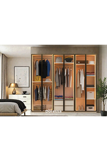 Novis 6 Kapılı Reflekte Camlı Gardırop