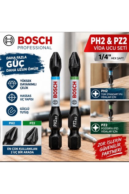 VİDALAMA UCU PRO SERİ PH VE PZ SET 1 TAKIM