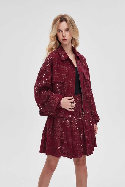 Women's Shimmer-Detail Long-Sleeve Jacket