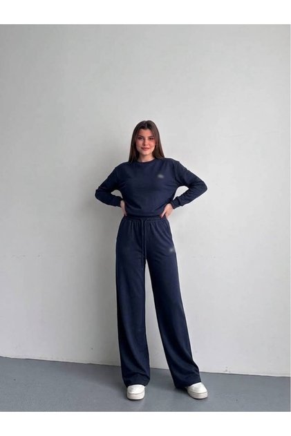 Lcs Long Sleeve Navy Blue Modal Tracksuit Set