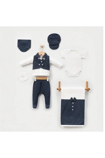 7-Piece Hospital Discharge Set with Bow Tie for Baby Boy