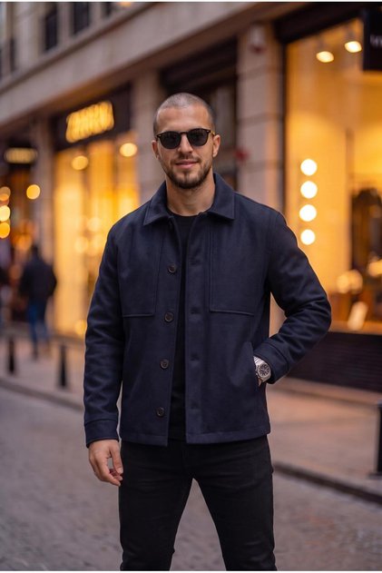 Buttoned Cashmere Jacket with Pocket Detail