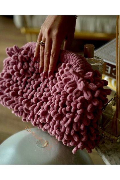 Puffy Knitted Handbag Women's Handmade Stylish Daily Bag Modern Design