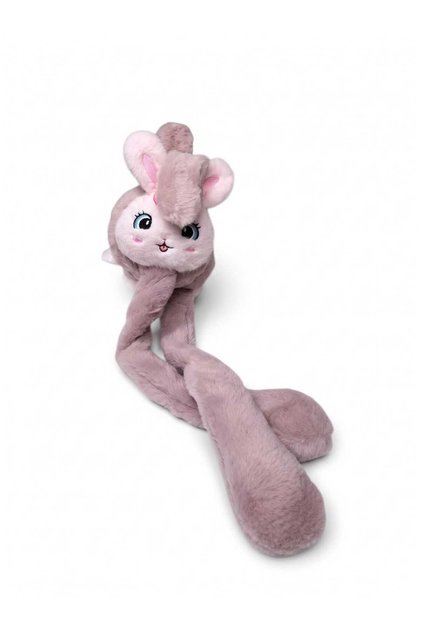 Căști de iarnă cu figurine de pluș pentru copii, urechi mobile și sunet în mișcare