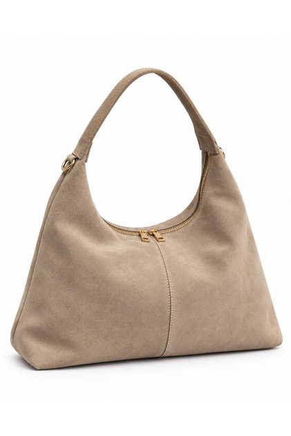 Mink Women's Genuine Suede Shopper Shoulder Bag