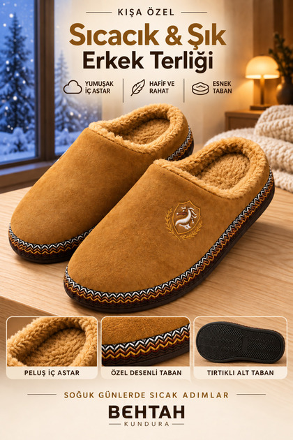 Unisex Indoor House Slippers with Plush Warm Inner Lining, Comfortable Winter Slippers, Large Size