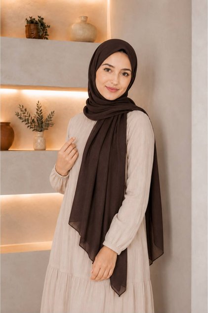 Women's Plain Shawl Soft Textured Daily Hijab Shawl Four Seasons