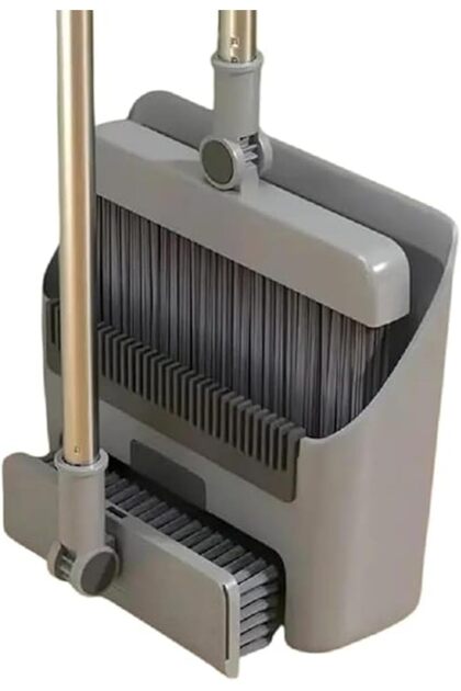 Broom and Dustpan Set, 3 in 1 for Sweeping Indoor and Push Broom Outdoor with Dust Pan, 14.2