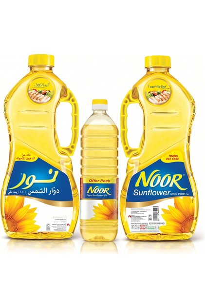 Sunflower Oil 2 × 1.5L + 500ml – Pure Sunflower Cooking Oil – زيت دوار الشمس