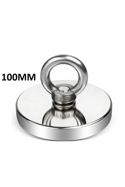 Süper Güçlü 100mm Çapında Fishing Magnet Halkalı Neodyum Pot Mıknatıs , Kanca Kurtarma Mıknatıs