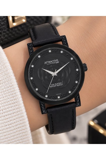 Women's Wristwatch with Leather Strap, Zircon Stones, Casual and Stylish Combination, Gift Boxed
