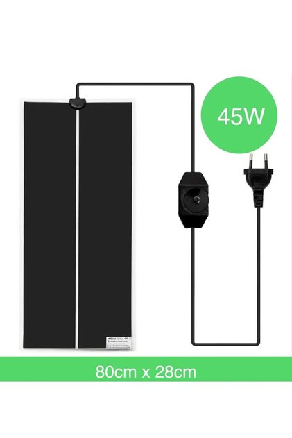 🦎 45W - 80x28 cm Sürüngen Isı Matı Teraryum Isıtıcı matı