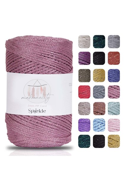 Premium Simli 200 gr Polyester Makrome Ipi Gül Kurusu 230 M Polyester Makrome Ip Supla Ip Ve Çanta Ipliği
