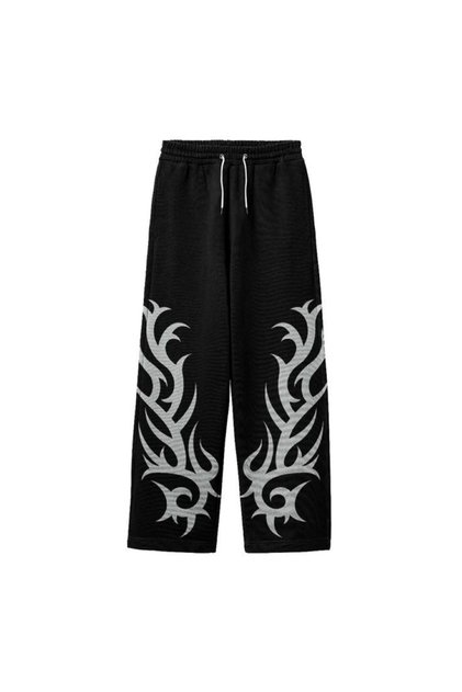Unisex Urban Street 3 Threaded Wide Leg Printed Bottoms