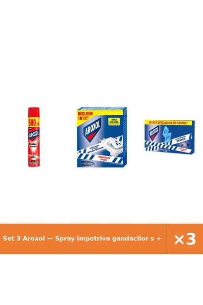 Set 3 — Spray impotriva gandacilor s + aparat electric cu pa + Pastile impotriva ta...