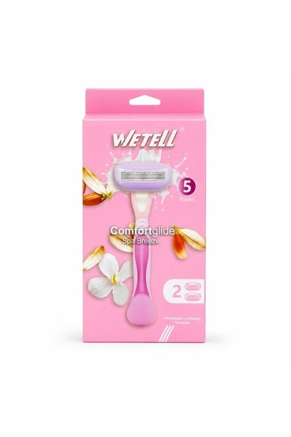 شفرة حلاقة نسائية Comfortglide Spa Breeze (مجموعة تتضمن مقبضاً واحداً وشفرتين)
