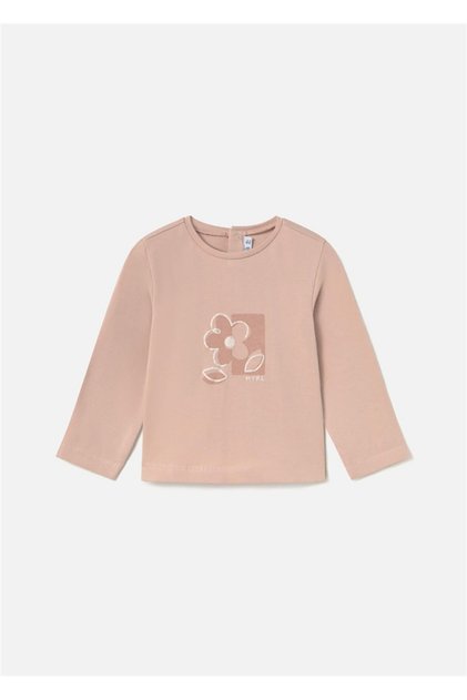 Baby Girl Printed Basic Long Sleeve T-Shirt Powder 116