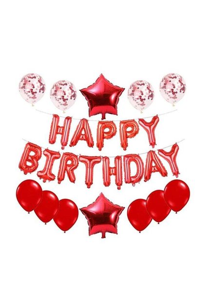 25-Piece Happy Birthday Party Balloons Set 25×3×15cm