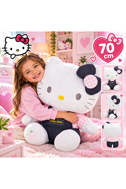 Hello Kitty Tulumlu Peluş Oyuncak 70 cm Büyük Boy Sevimli Peluş Çocuklara Özel Hediye