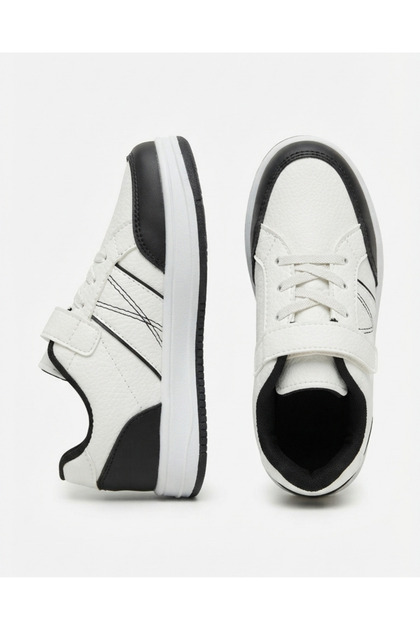 Kids' hook-and-loop fastened lace-up sneakers - casual everyday school shoes